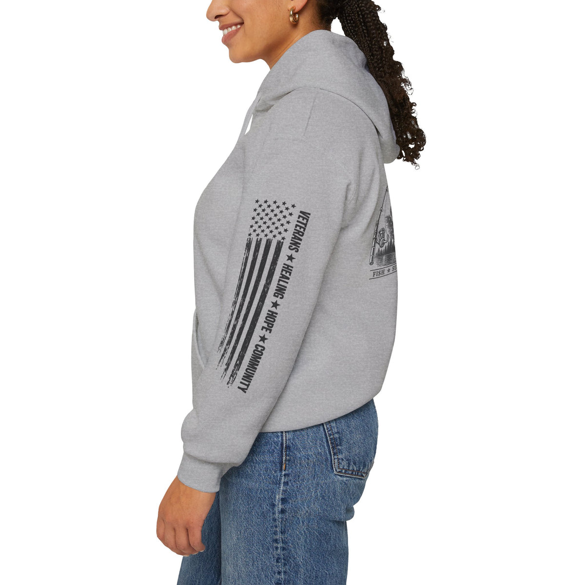 Cast for a Cause Fishing Hoodie — After the Action Charity Logo Sweatshirt