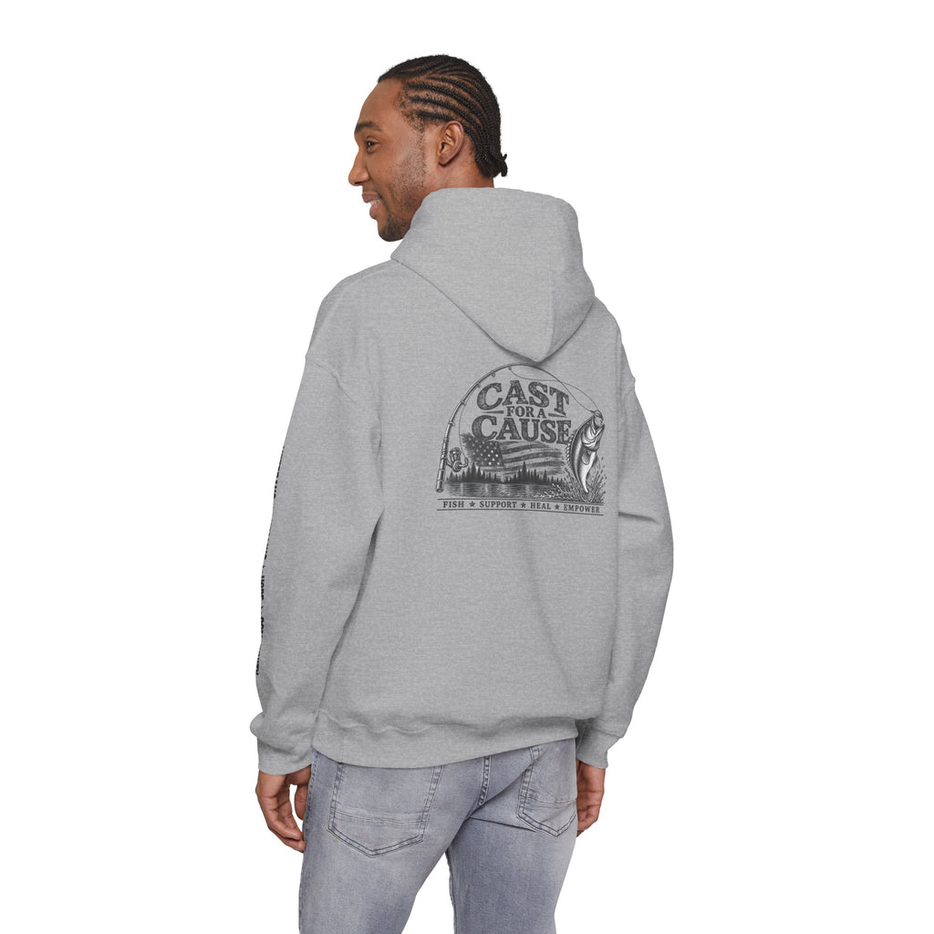 Cast for a Cause Fishing Hoodie — After the Action Charity Logo Sweatshirt