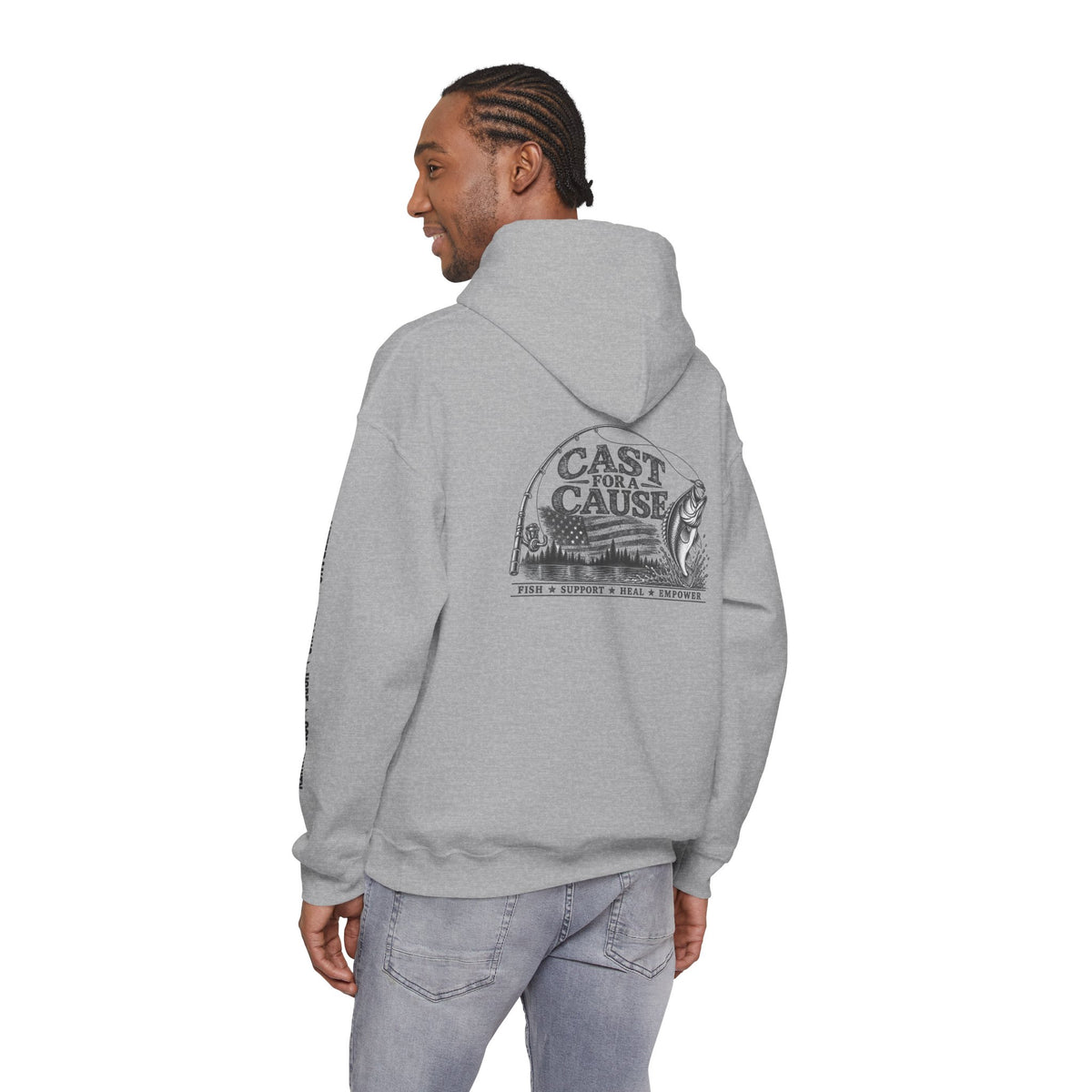 Cast for a Cause Fishing Hoodie — After the Action Charity Logo Sweatshirt