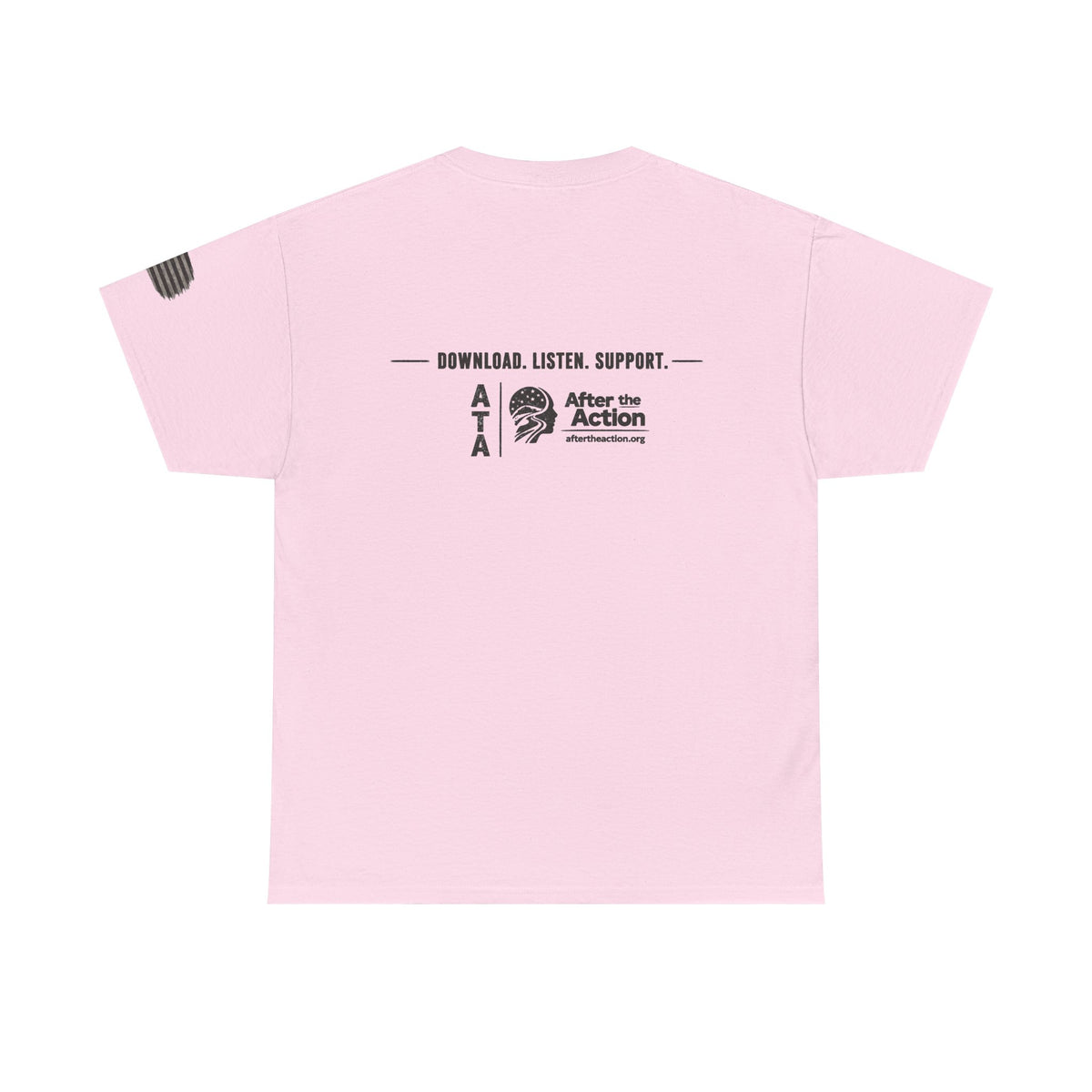 After The Action Logo T-Shirt — 'Download. Listen. Support.' Band Tee