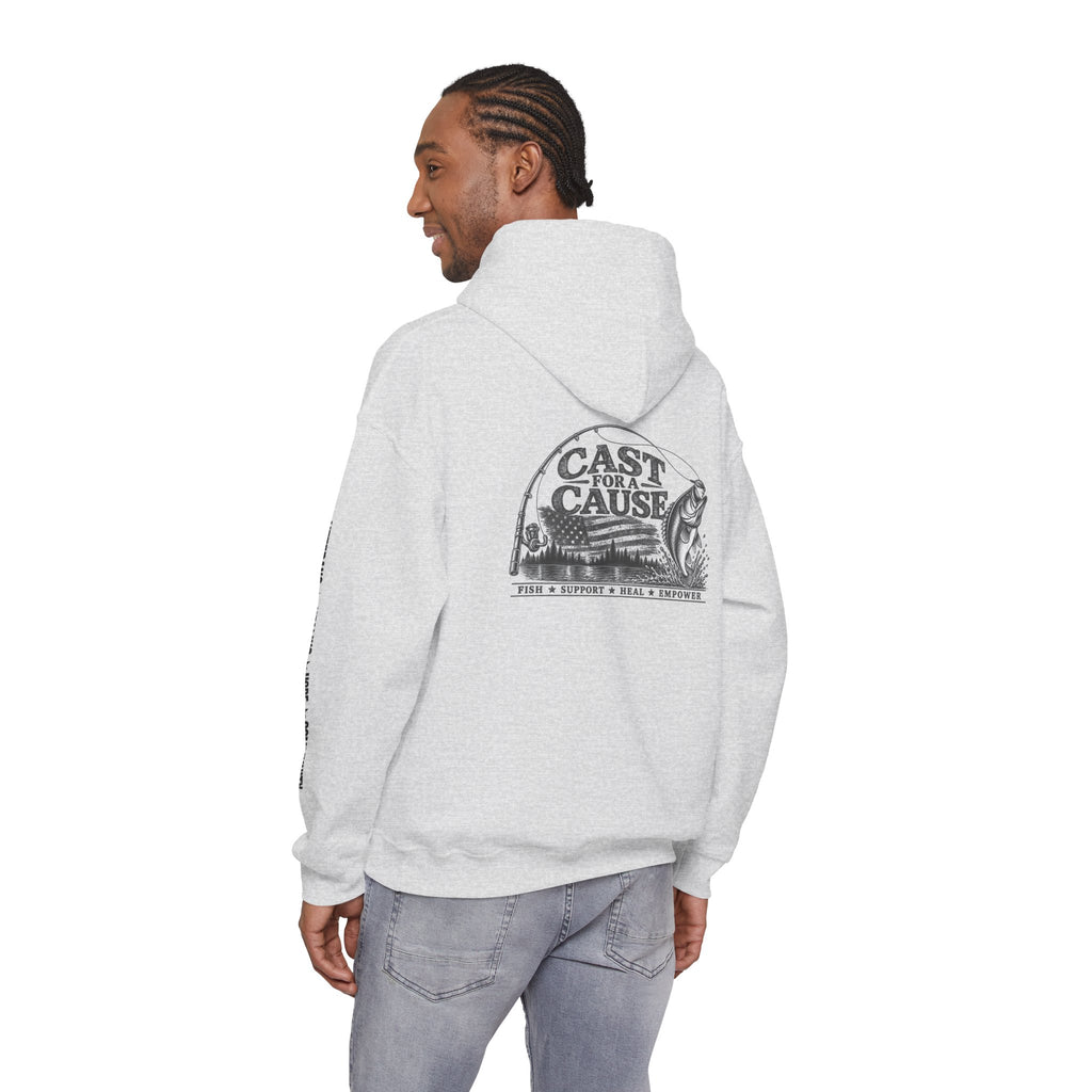Cast for a Cause Fishing Hoodie — After the Action Charity Logo Sweatshirt
