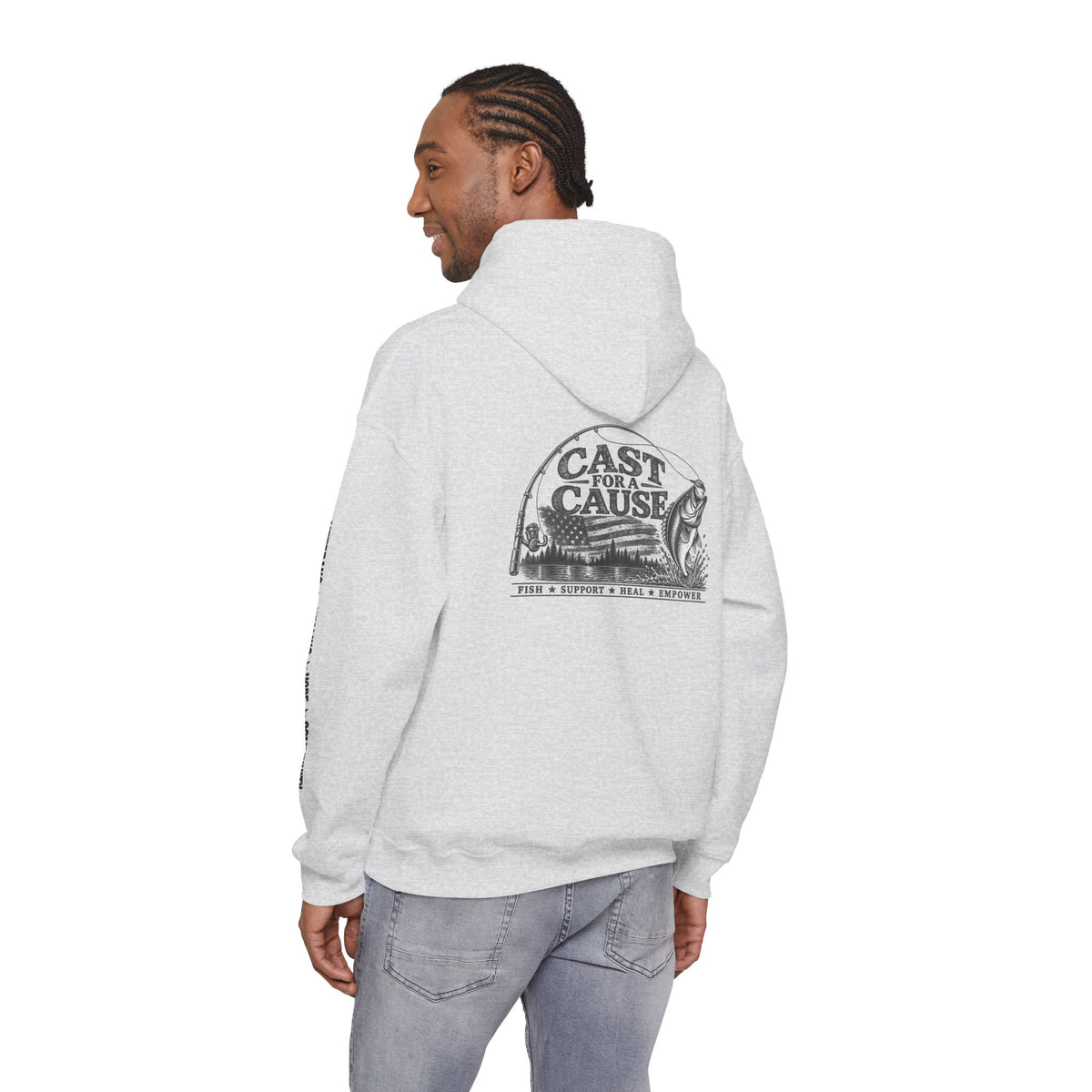 Cast for a Cause Fishing Hoodie — After the Action Charity Logo Sweatshirt
