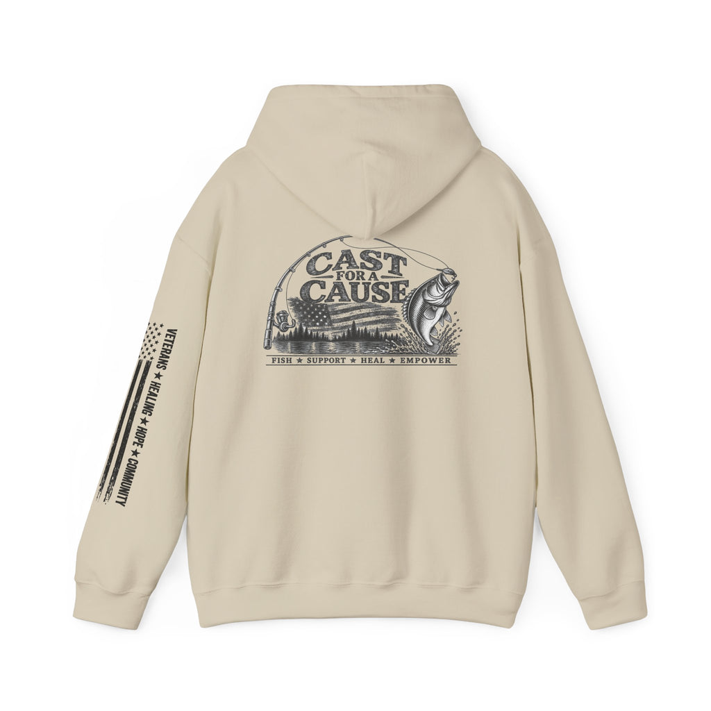 Cast for a Cause Fishing Hoodie — After the Action Charity Logo Sweatshirt