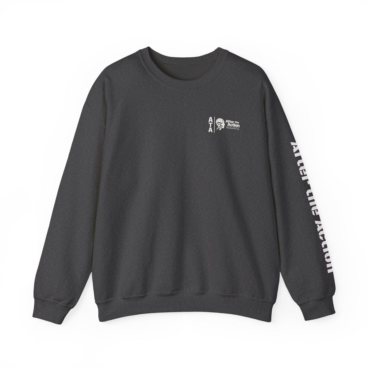 Crewneck Sweatshirt — American Flag Military Boots & Rifles Graphic (Save the Nation Sleeve)