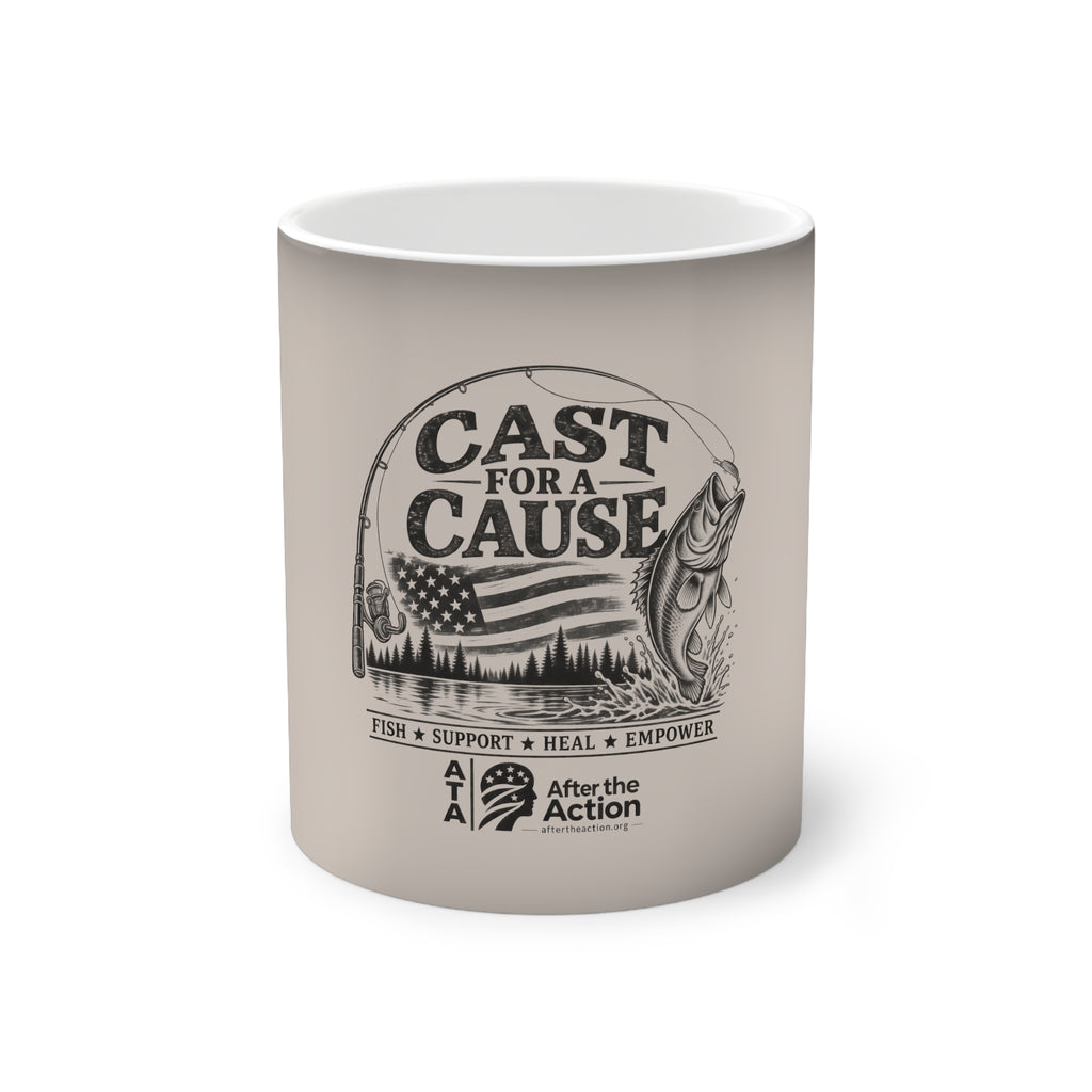 Cast For A Cause Color-Changing Mug — 11oz Fishing Charity Heat-Sensitive Coffee Cup
