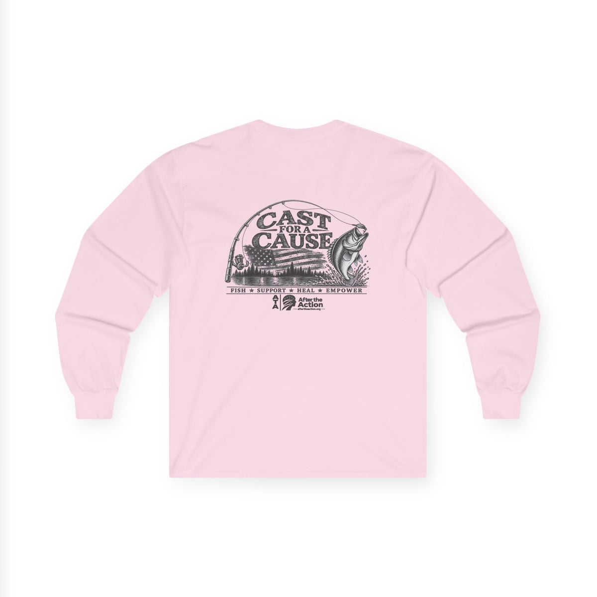 Cast for a Cause Long Sleeve Tee — Fishing Charity Graphic Shirt
