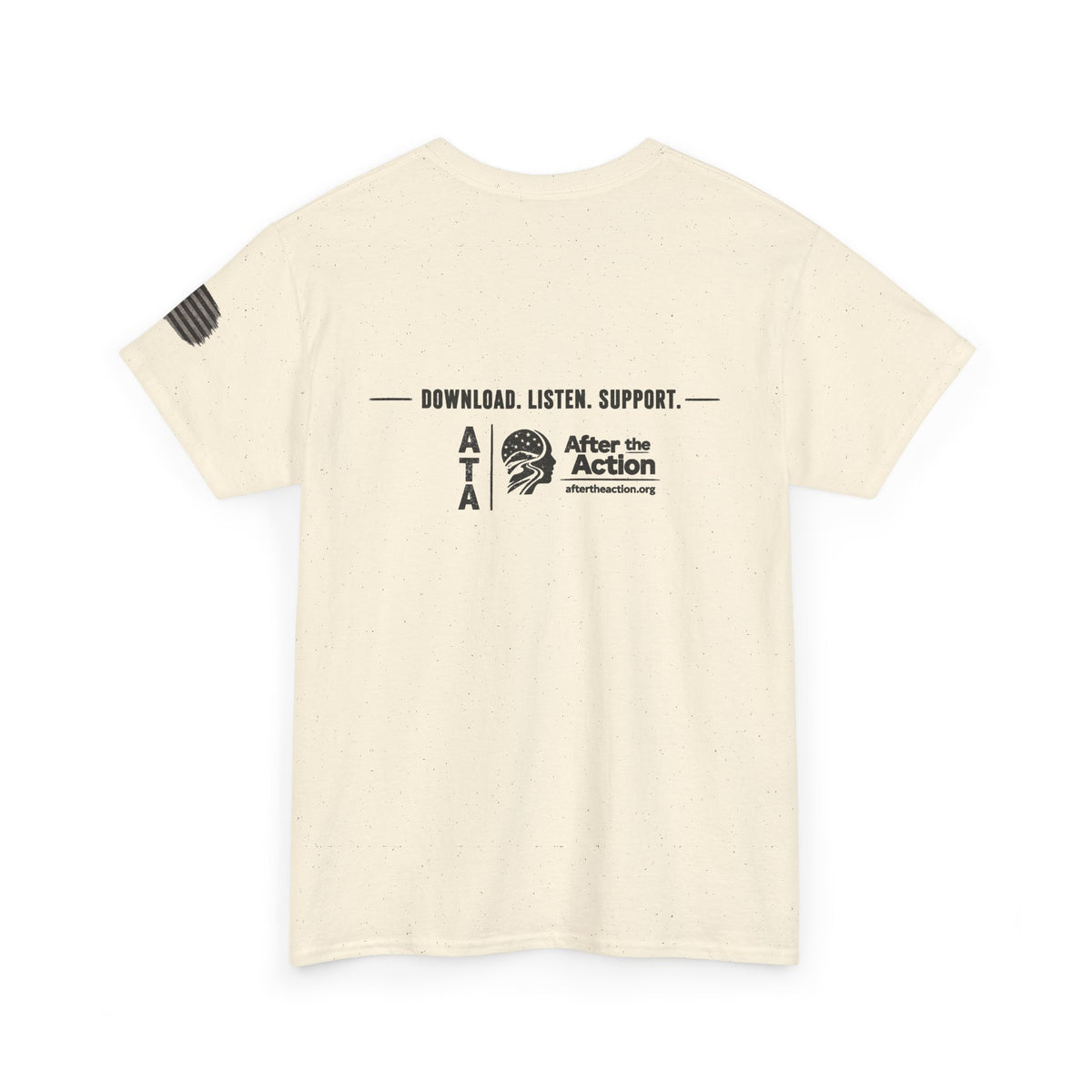 After The Action Logo T-Shirt — 'Download. Listen. Support.' Band Tee