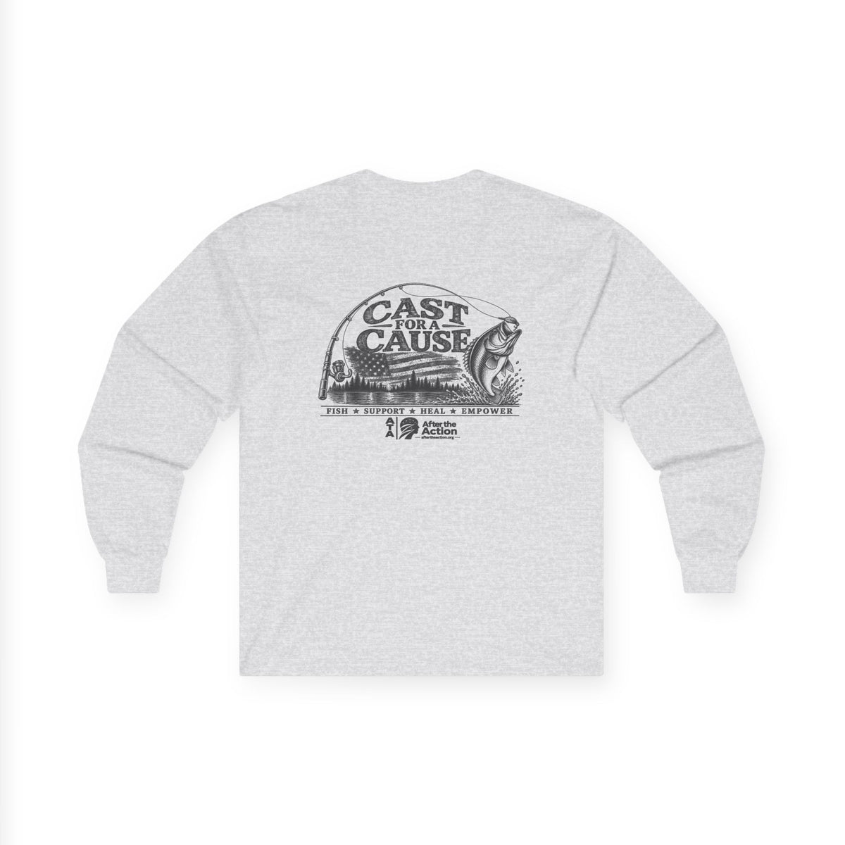 Cast for a Cause Long Sleeve Tee — Fishing Charity Graphic Shirt