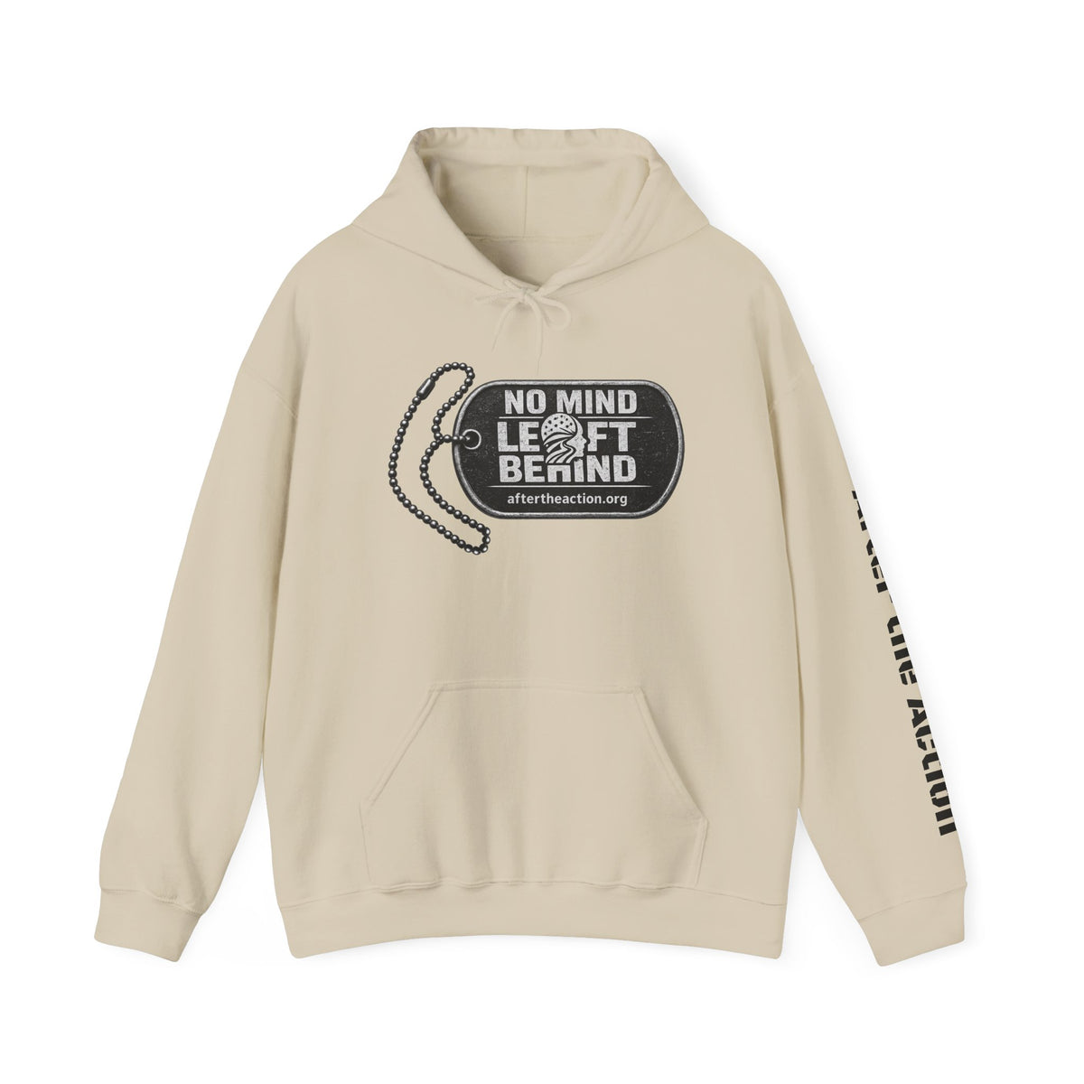 No Mind Left Behind Hoodie – After the Action Mental Health Support Sweatshirt