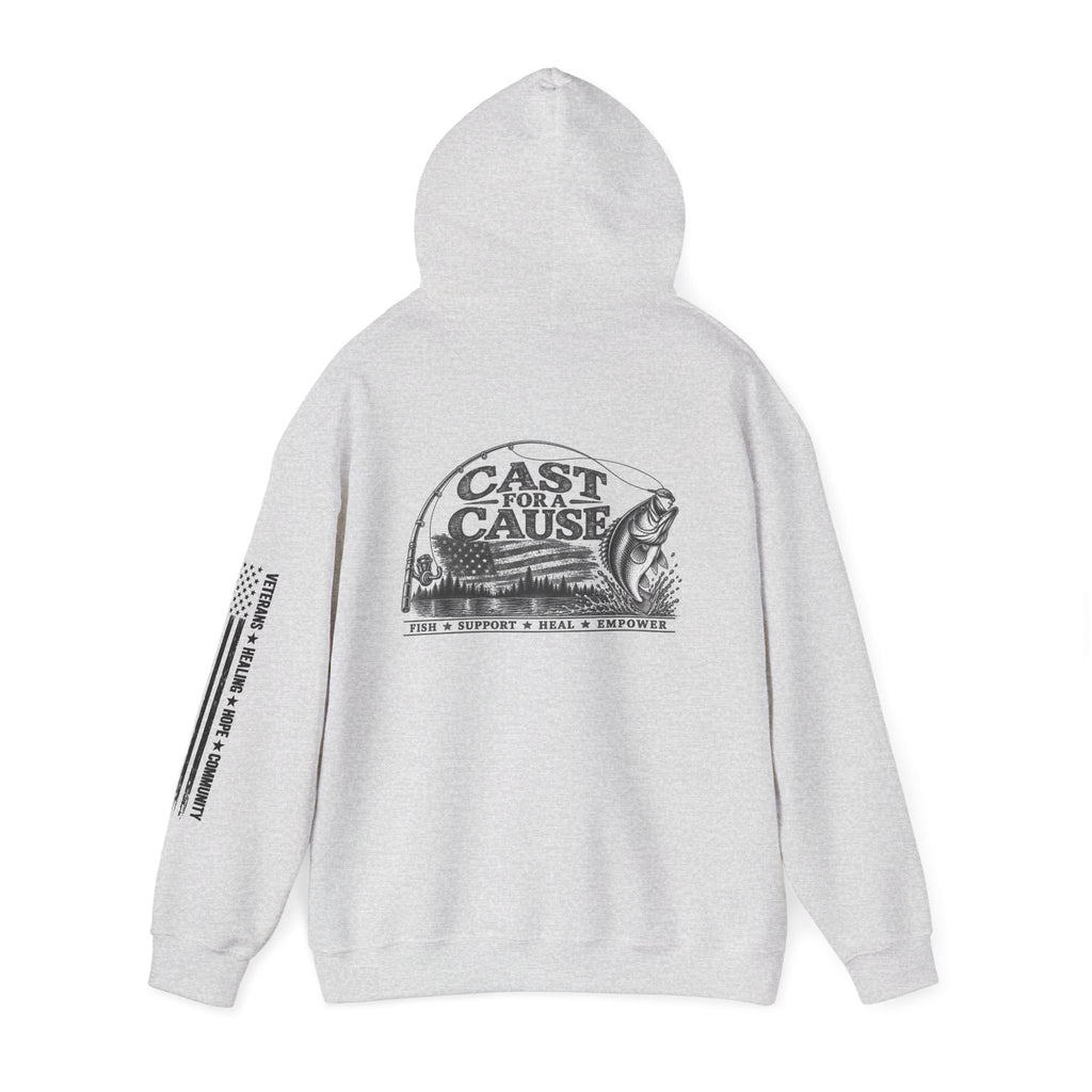 Cast for a Cause Fishing Hoodie — After the Action Charity Logo Sweatshirt
