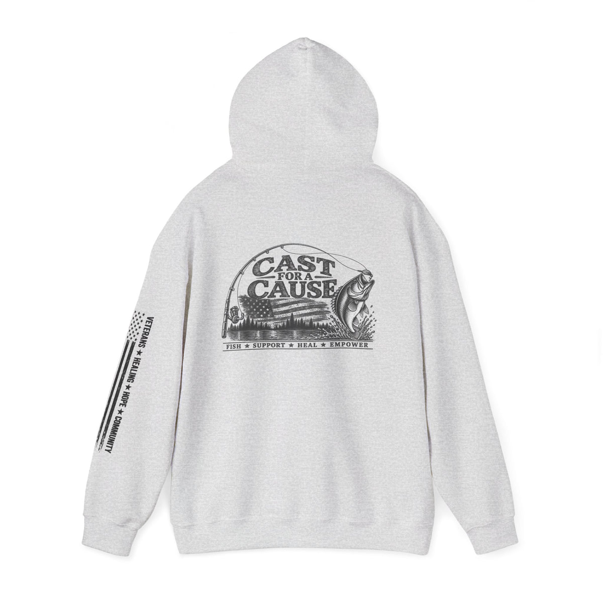 Cast for a Cause Fishing Hoodie — After the Action Charity Logo Sweatshirt