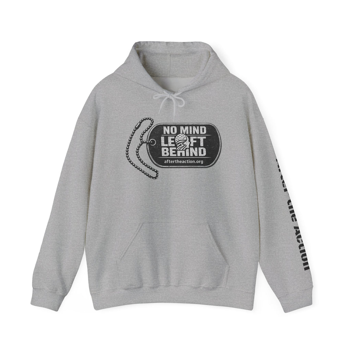 No Mind Left Behind Hoodie – After the Action Mental Health Support Sweatshirt