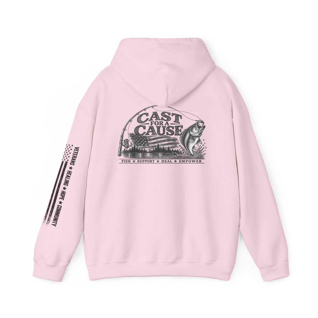 Cast for a Cause Fishing Hoodie — After the Action Charity Logo Sweatshirt