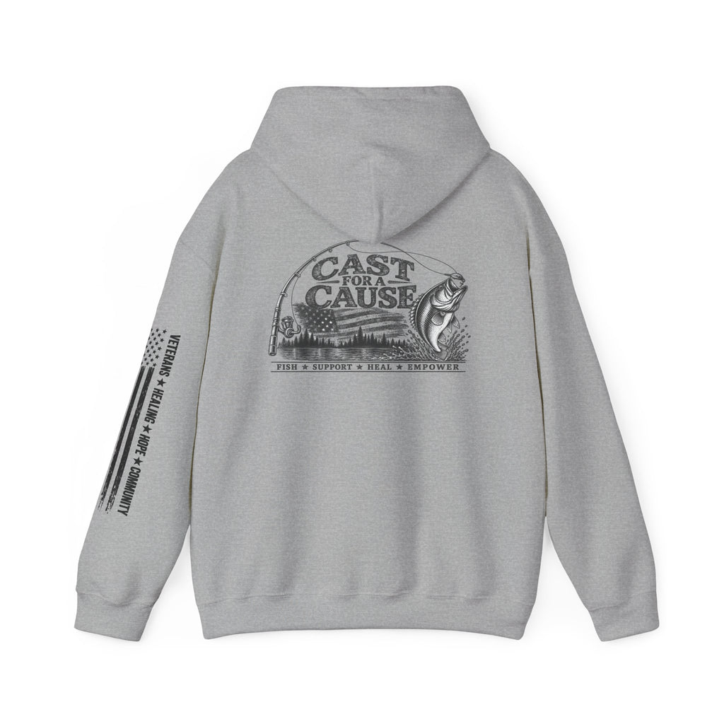 Cast for a Cause Fishing Hoodie — After the Action Charity Logo Sweatshirt