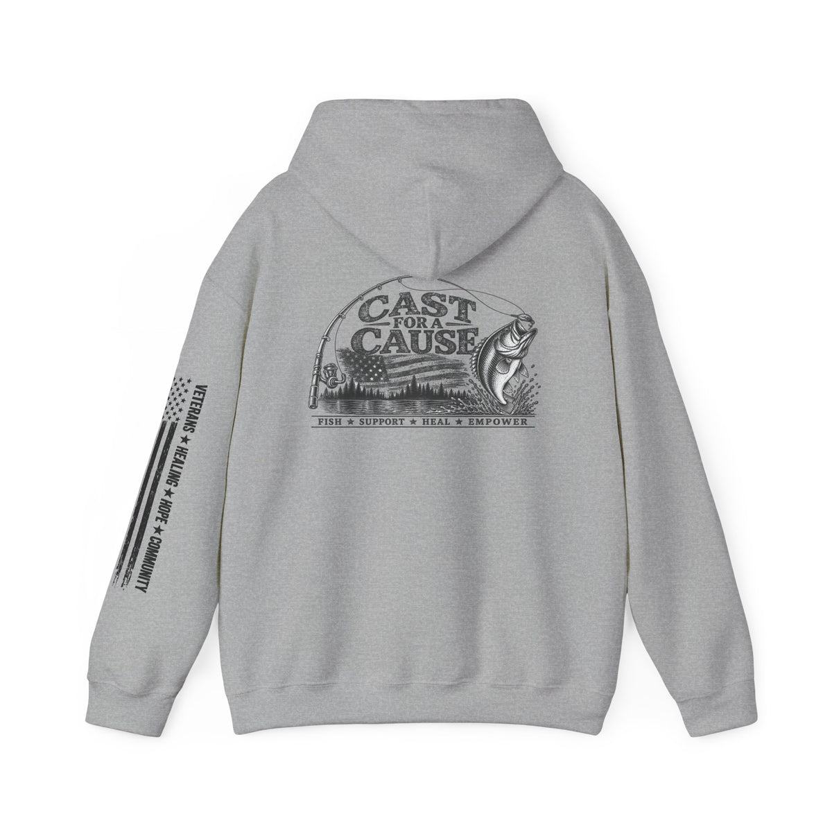 Cast for a Cause Fishing Hoodie — After the Action Charity Logo Sweatshirt