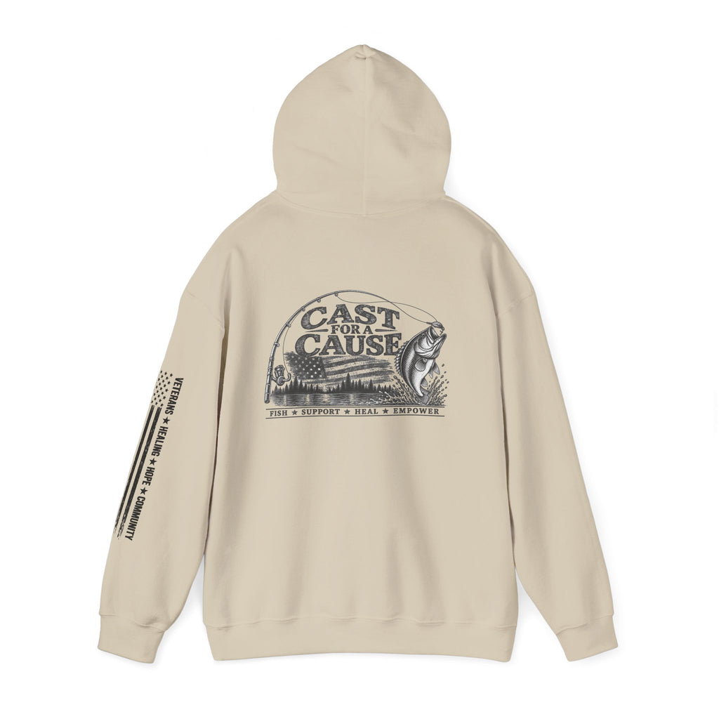 Cast for a Cause Fishing Hoodie — After the Action Charity Logo Sweatshirt