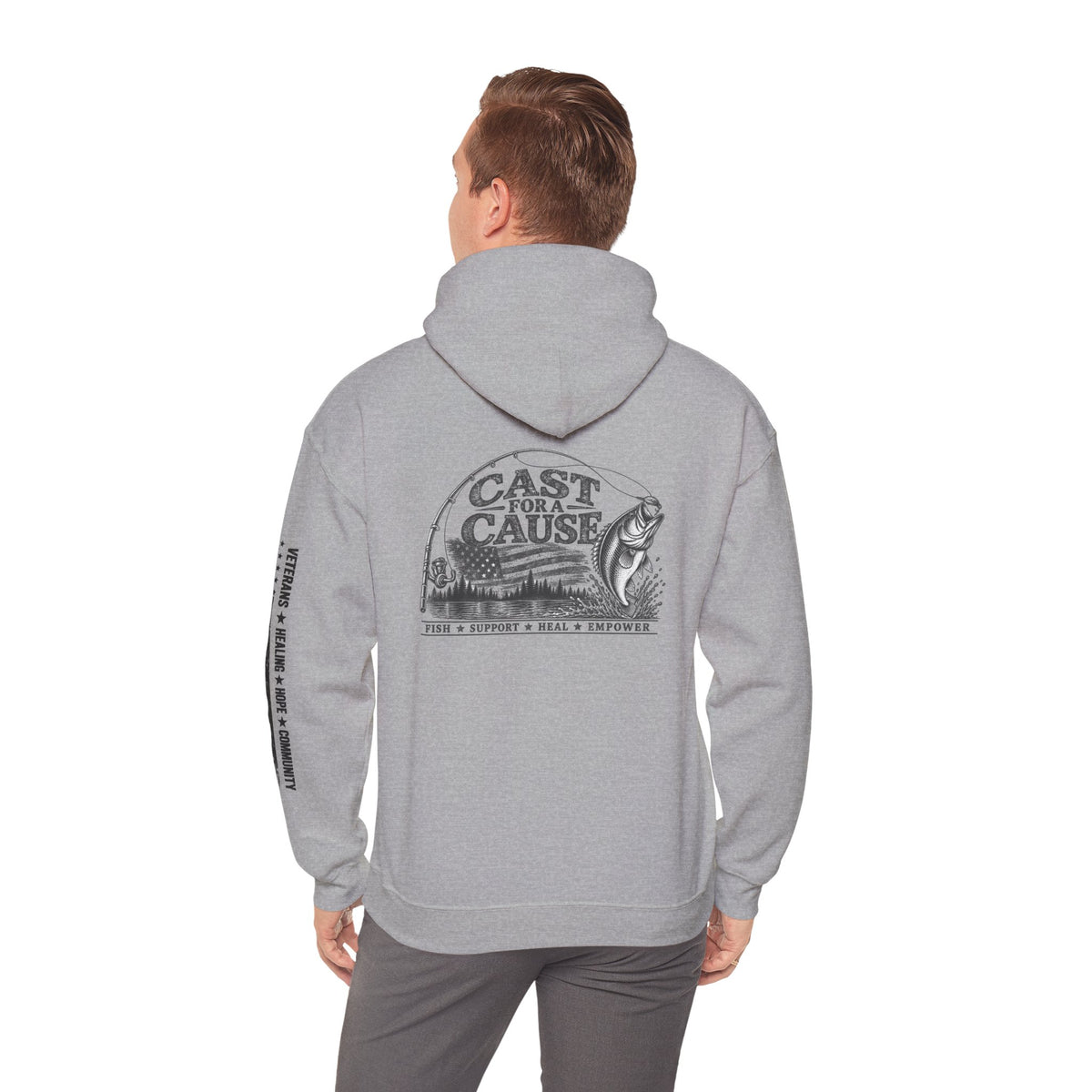Cast for a Cause Fishing Hoodie — After the Action Charity Logo Sweatshirt