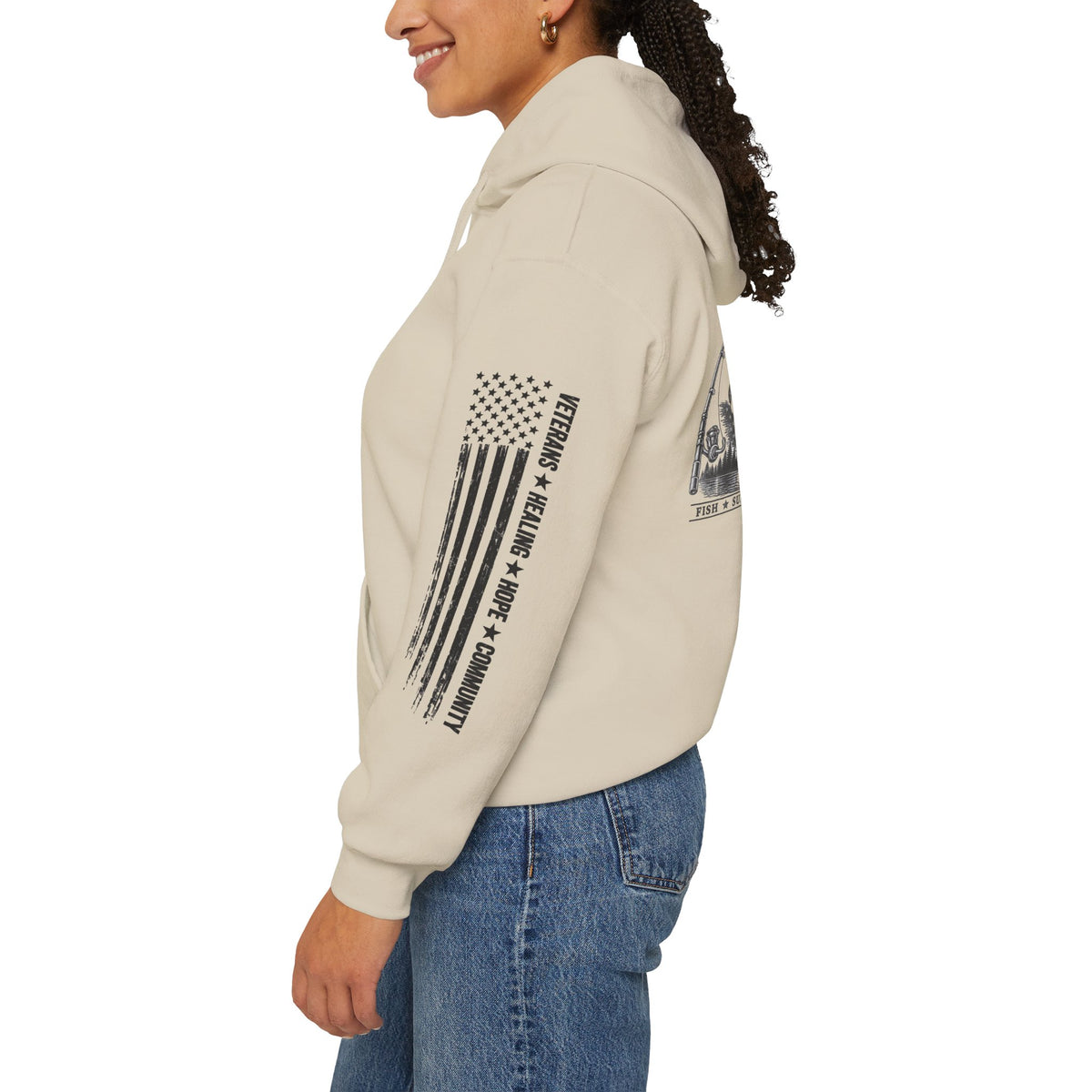 Cast for a Cause Fishing Hoodie — After the Action Charity Logo Sweatshirt